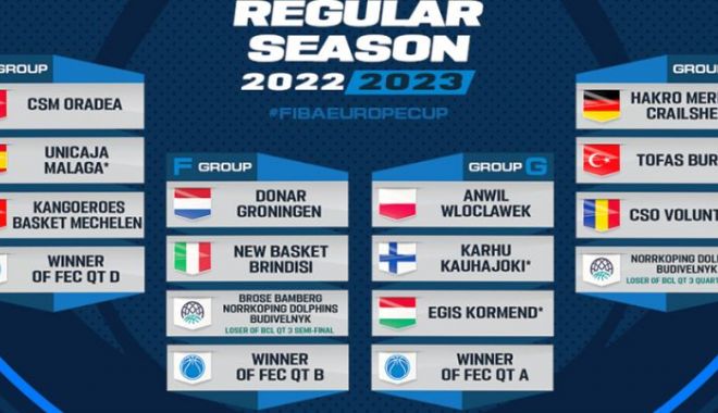 Baschet / Adversari puternici pentru echipele româneşti, în FIBA Europe Cup