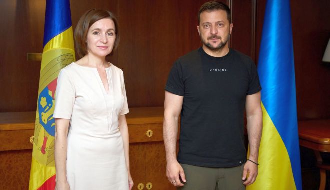 Maia Sandu, întrevedere bilaterală cu Volodimir Zelenski, în timpul vizitei în Grecia