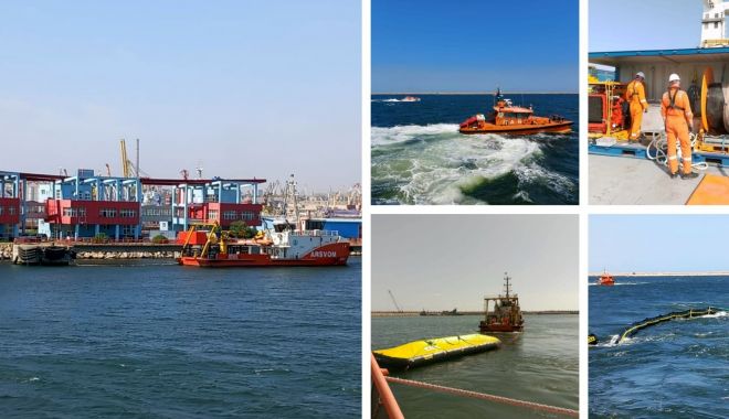 ARSVOM: Marinarii salvatori, exerciţiu pentru utilizarea echipamentelor de intervenție în caz de poluare marină cu hibrocarburi - 1-1695038199.jpg