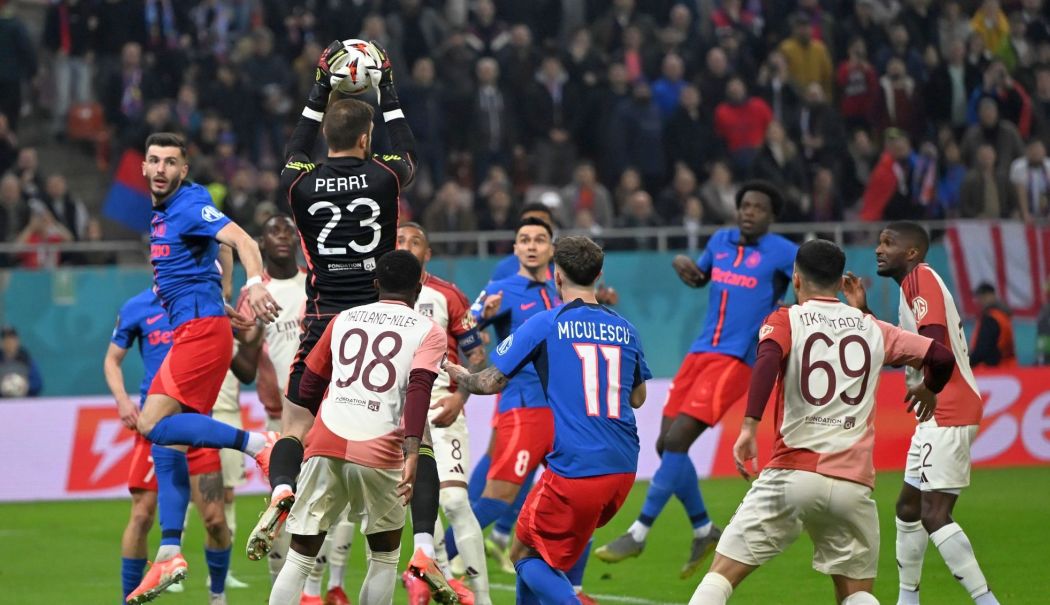 Fotbal: FCSB, ca şi eliminată din Europa League, după înfrângerea cu Olympique Lyon, pe teren propriu