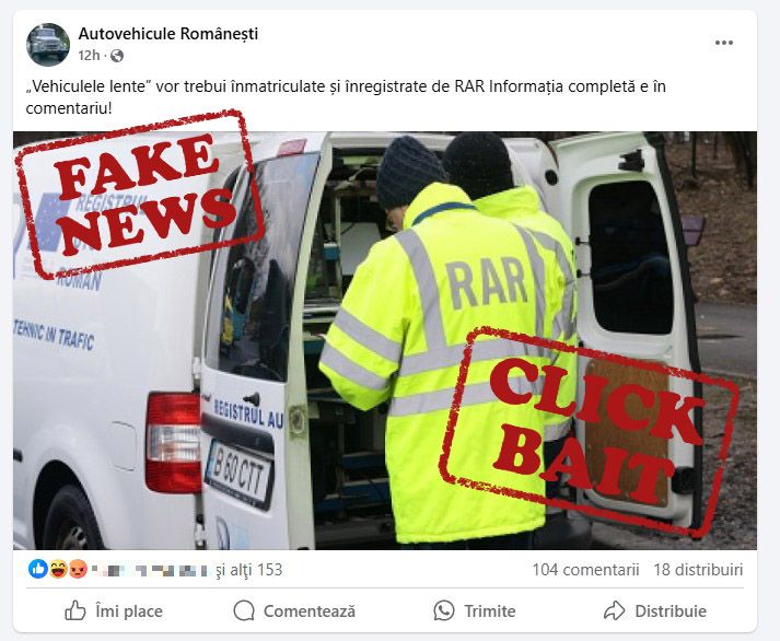Registrul Auto Român avertizează: „Nu vă lăsaţi «seduşi» de poveşti imaginare şi dezinformări!”