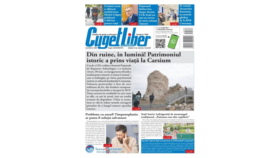 Nu ratați ediția de WEEKEND a ziarului CUGET LIBER, distribuită gratuit în fiecare săptămână! - 1-1748624268.jpg