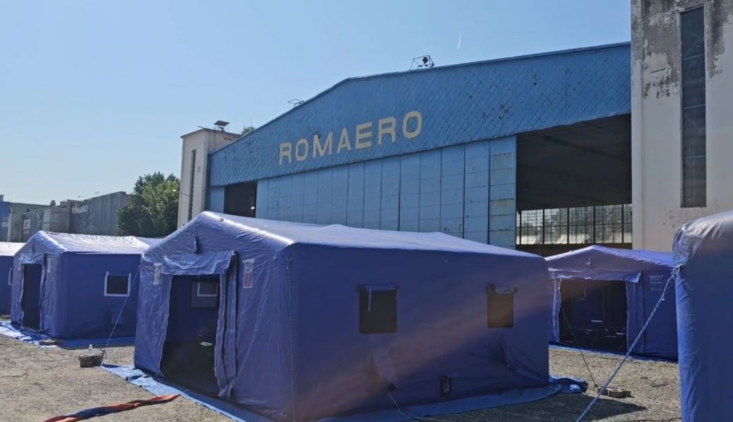 Exercițiului Seism 2025: O tabără de sinistrați a fost instalată la ROMAERO