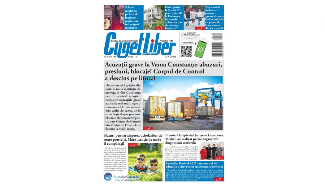 Iată titlurile zilei din data de 26 IUNIE ale ziarului CUGET LIBER! - 1-1750870704.jpg