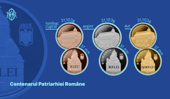 BNR: Trei monede cu tema Centenarul Patriarhiei Române, lansate în circuitul numismatic