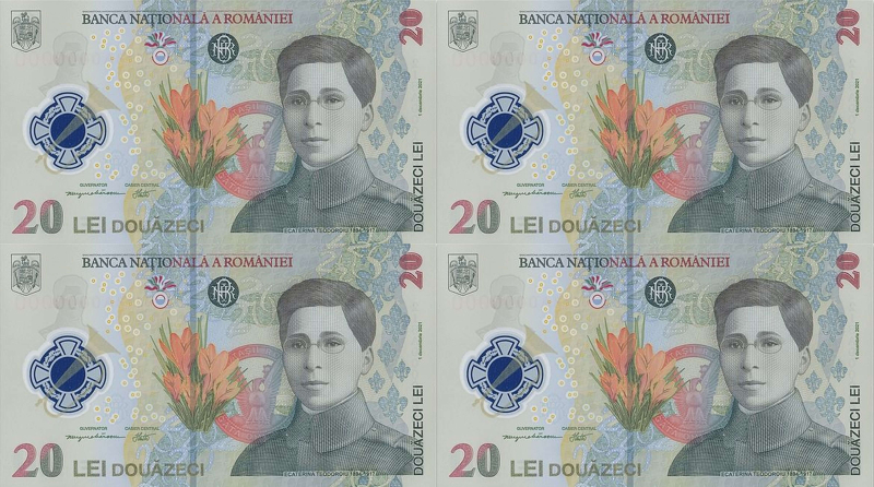 BNR: Coală specială formată din patru bancnote cu valoare nominală de 20 lei, lansată în circuitul numismatic - 1-1764678661.jpg