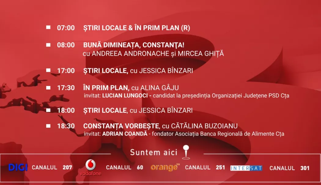 Programul zilei de miercuri, 18 martie, de la Antena 3 Constanța - 1-1773766400.webp