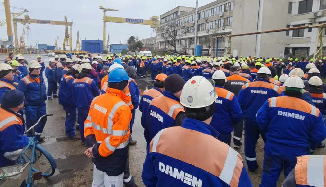 O nouă zi de proteste la Șantierul Naval Damen Mangalia. Miercuri, Adunarea creditorilor - 1-1774269405.webp