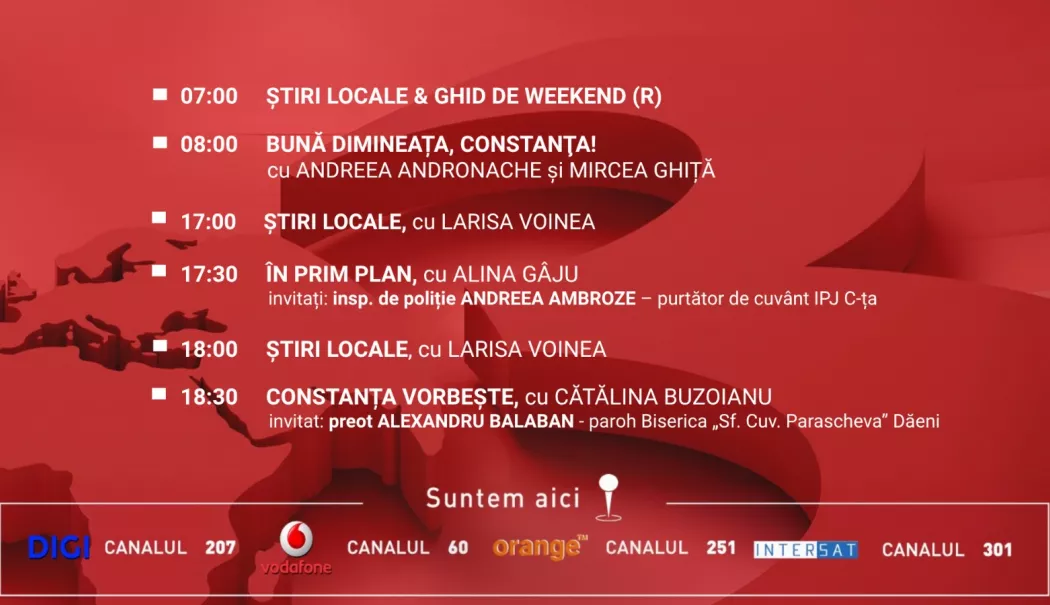 Programul zilei de vineri, 10 aprilie, de la Antena 3 Constanța