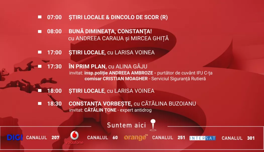Programul zilei de marți, 5 mai, de la Antena 3 Constanța - 1-1777910009.webp
