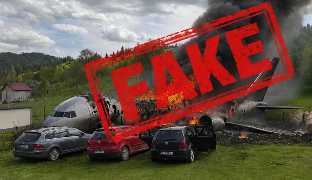 Panicǎ după o bubuitură puternică. Imagini generate cu AI au alimentat zvonul unui accident aviatic