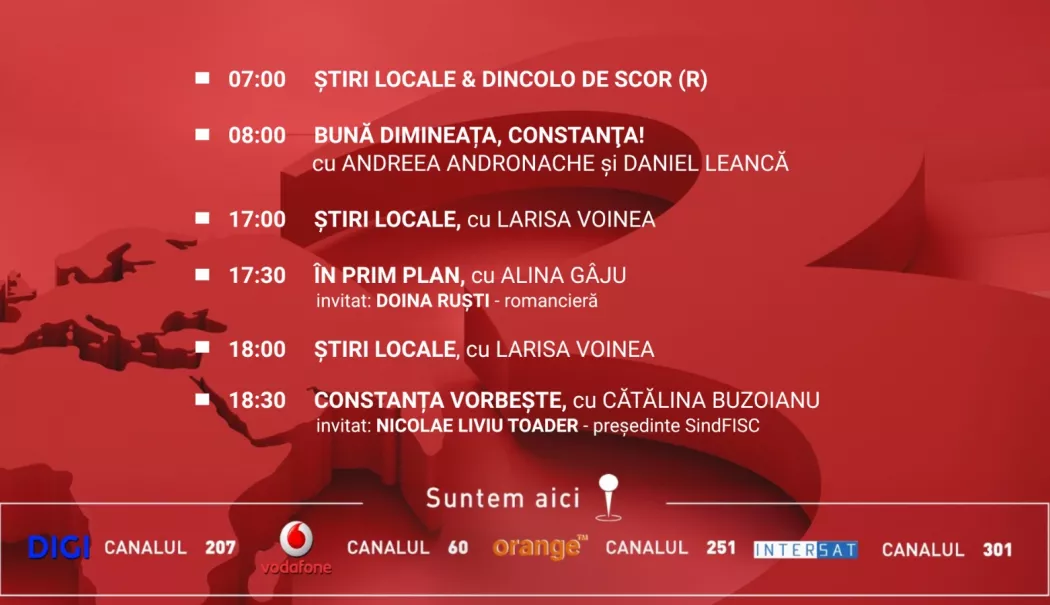 Programul zilei de marți, 19 mai, de la Antena 3 Constanța