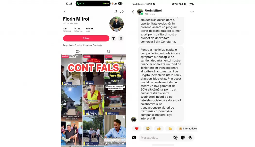 Foto - Cont fals creat în numele lui Florin Mitroi. Președintele CJC avertizează asupra unei tentative de fraudă