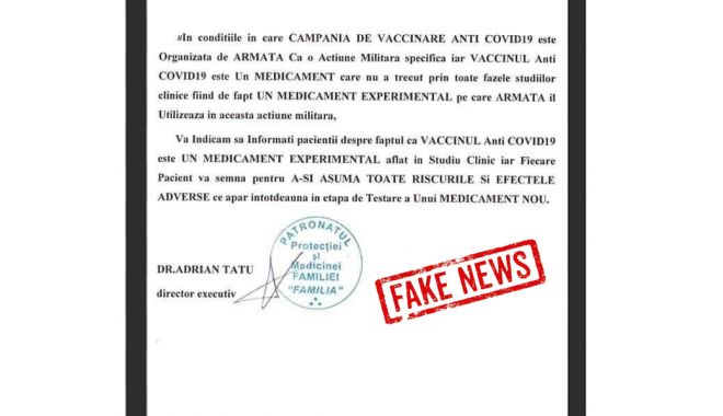 Alertă de “fake news” semnalată de MApN, asupra campaniei de vaccinare anti-COVID - 12912816918921456175913463994534-1606996574.jpg