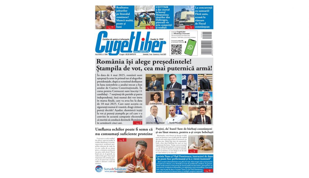 Nu ratați ediția de WEEKEND a ziarului CUGET LIBER, distribuită gratuit în fiecare săptămână! - 2-1746202941.jpg