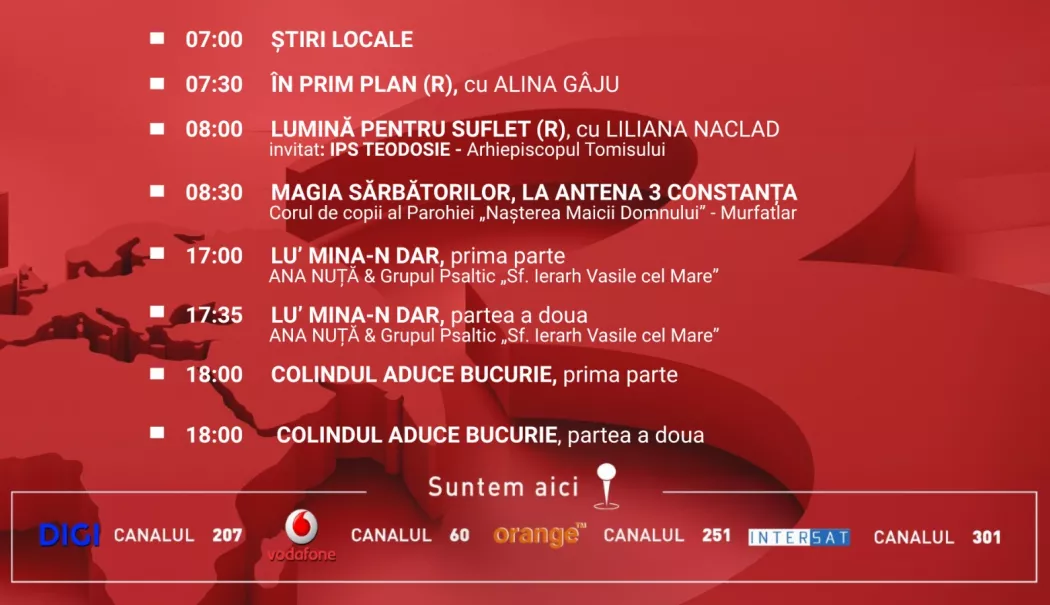 Programul zilei de joi, 25 decembrie, de la Antena 3 Constața - 25-dec-1766598342.webp