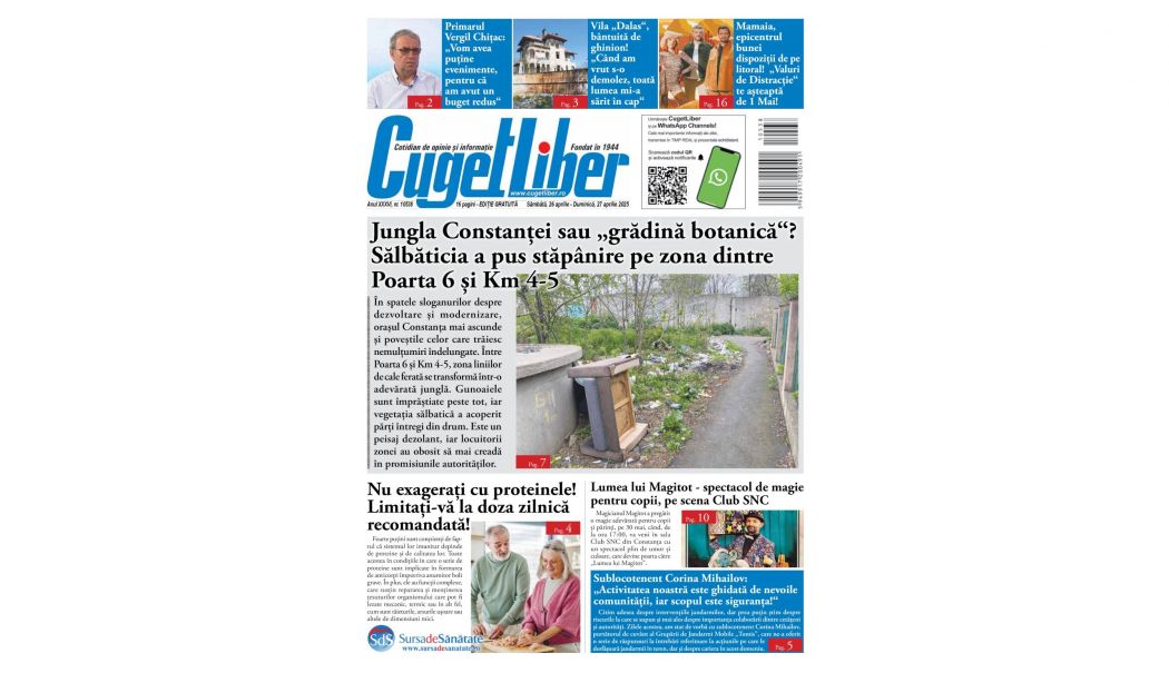Nu ratați ediția de WEEKEND a ziarului CUGET LIBER, distribuită gratuit în fiecare săptămână! - 4-1745600879.jpg