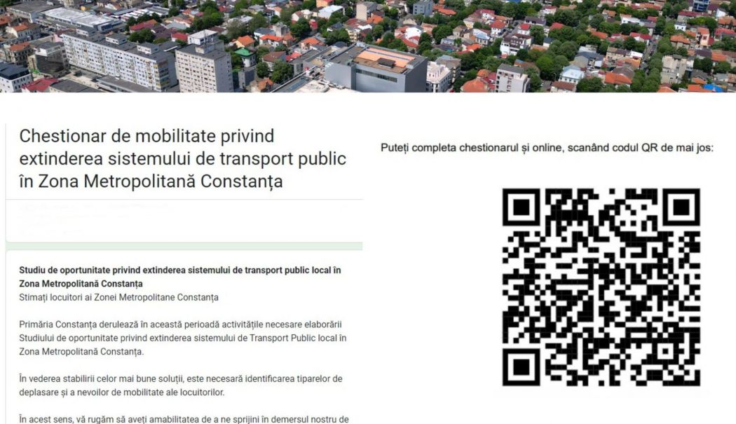 Primăria Constanța a lansat un chestionar privind extinderea sistemului de transport public local în Zona Metropolitană