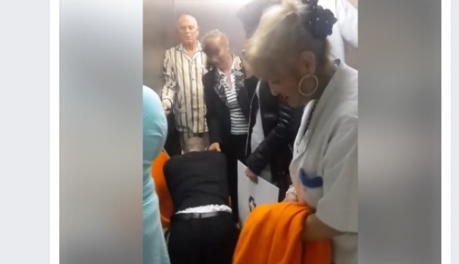 VIDEO. IMAGINI ȘOCANTE în spital. Un bolnav a fost lăsat în genunchi în fața liftului - 61878963-1492013651.jpg