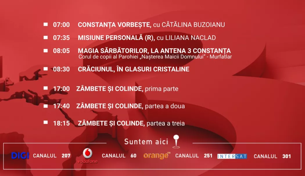 Programul zilei de vineri, 26 decembrie, de la Antena 3 Constața - 75812f144be24ea58b83f7d60bcdf6cc-1766735680.webp