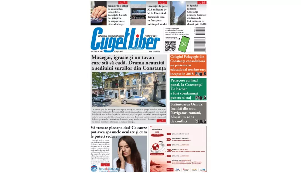 Foto - Iată titlurile zilei din data de 13 IULIE ale ziarului CUGET LIBER!