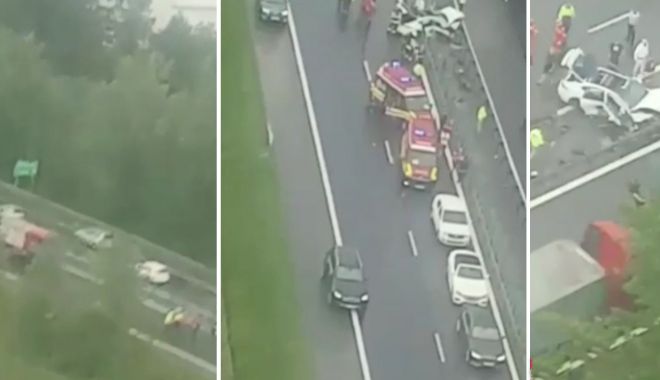 ACCIDENT GRAV PE A2. UN MORT și 2 răniți după ce mașina s-a izbit violent de separatoarele de sens - acc-1592807811.jpg