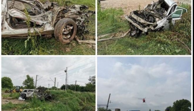 Imagini șocante! Mașină spulberată de tren. Șoferul umbla pe telefon - acciasi69589100-1559374810.jpg
