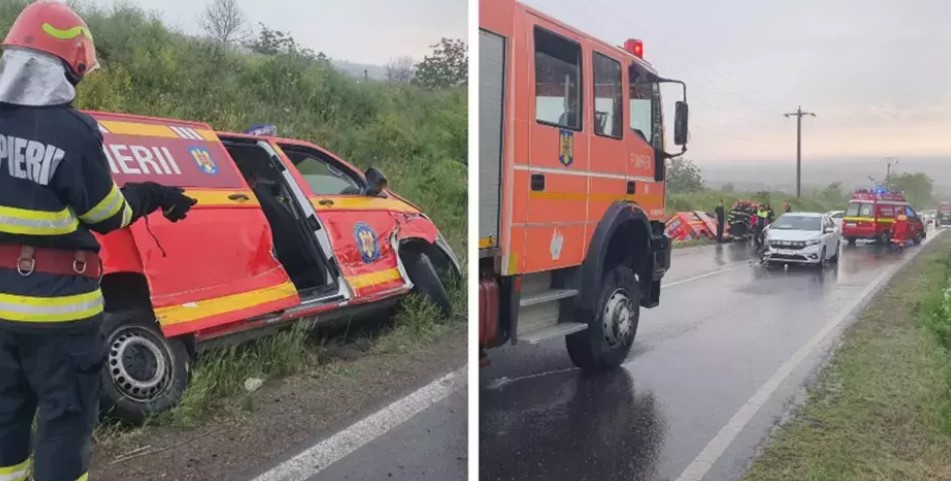Accident rutier cu autospecială SMURD implicată. Coliziune cu un autoturism pe contrasens într-o curbă periculoasă - accident-1778566631.webp