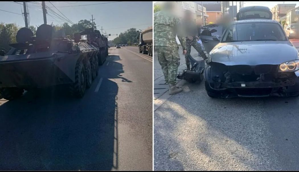 O femeie a intrat cu mașina într-un blindat al MApN - accident-blindat-1745916679.jpg
