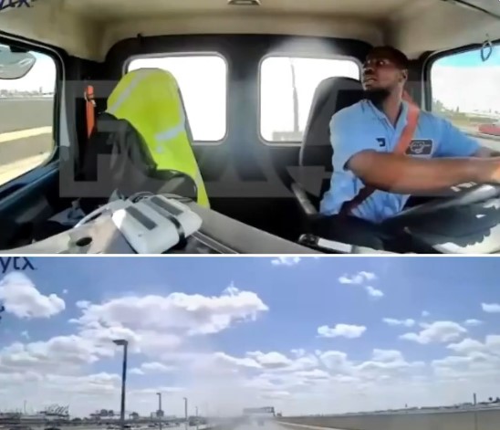 Scene de groază la aterizare. Un avion de pasageri a lovit un camion și un stâlp de iluminat în timpul manevrei