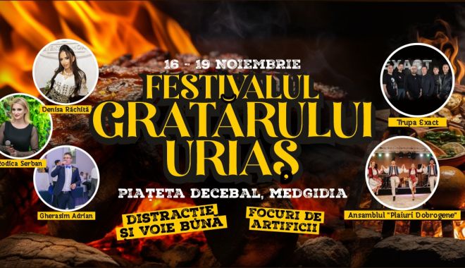 Primăria Medgidia organizează Festivalul Grătarului Uriaș în Piațeta Decebal