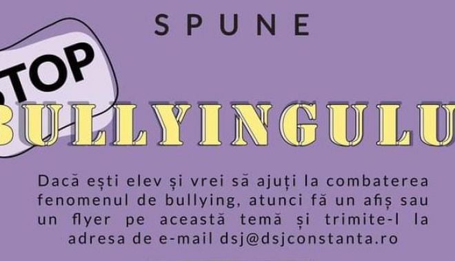 DJST Constanţa / Badminton şi concurs de realizat afişe şi flyere, la prima ediție a proiectului „Stop Bulling” - afisfacebookeveniment-1624362597.jpg