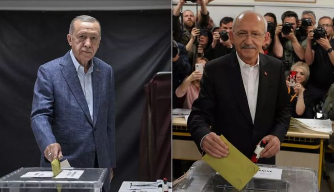 Erdogan și Kilicdaroglu, întâmpinați cu urale de susținători, la secțiile de vot. Unul a votat în Istanbul, celălalt în Ankara - alegeri-1684066566.jpg