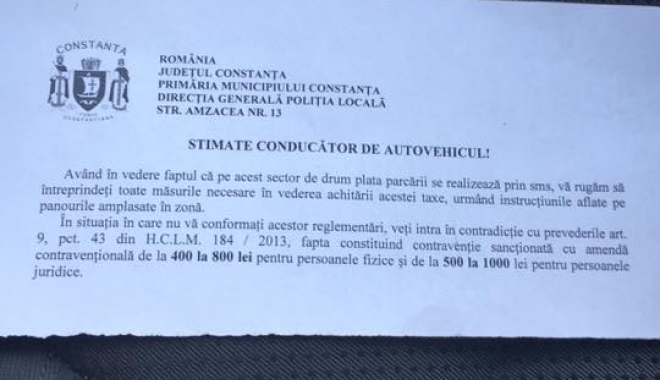 Constănțeni, mare grijă unde vă parcați autoturismele. Riscați amenzi de până la 1.000 lei - amenzi-1507110795.jpg