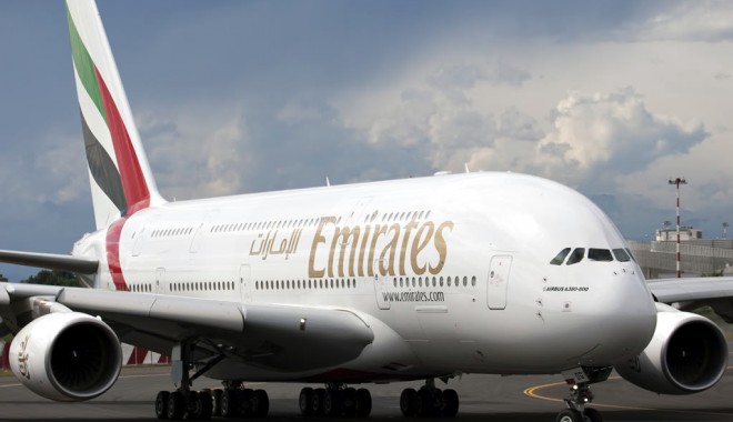 Avion A380  al companiei Emirates,  întors din drum - avion-1352726108.jpg