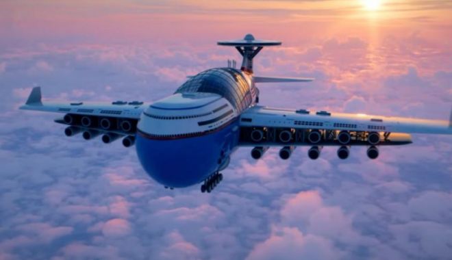 Cum ar putea arăta avionul-hotel al viitorului. Poate găzdui 5.000 de persoane