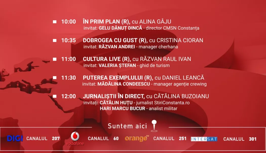 Programul zilei de dumincă, 31 mai, de la Antena 3 Constanța - bfb231fe260f49f59df8cbe5e1966e3e-1780137770.webp