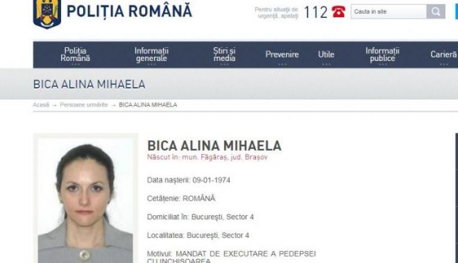 Alina Bica a fost dată în urmărire. Fotografia fostei șefe DIICOT, pe site-ul Poliției - bica-1574871821.jpg