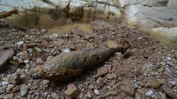 Bombă de aviație, de 70 de kilograme, descoperită de un bărbat aflat la pescuit - bomba-1439917006.jpg