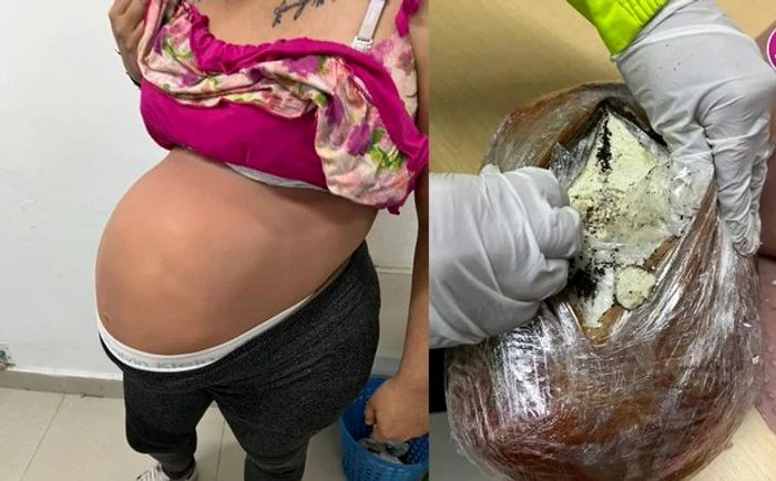 Prinsă cu „burta” plină de droguri. Metoda șocantă de trafic la care a apelat o tânără - burta-falsa-1750161773.jpg