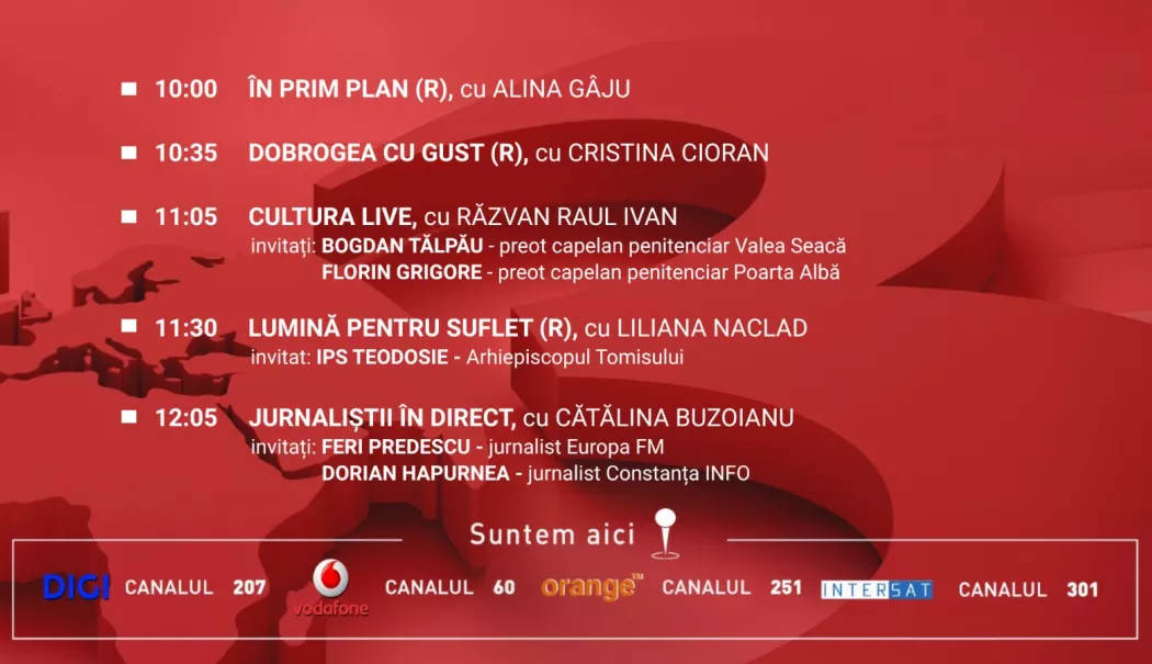 Programul zilei de duminică, 21 decembrie, la Antena 3 Constanța
