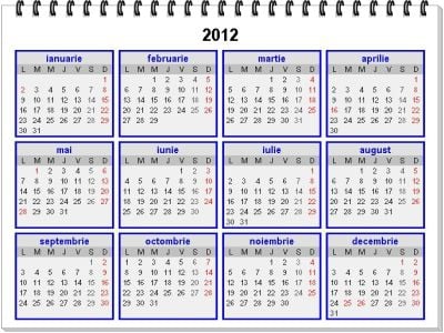 Zilele de 24 și 31 decembrie 2012 ar putea fi declarate zile libere - calendar2012-1354005771.jpg
