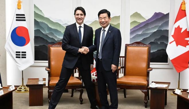 Premierul Canadei a comis-o din nou. A stârnit răsul audienței la Seoul - canada-1684592942.jpg