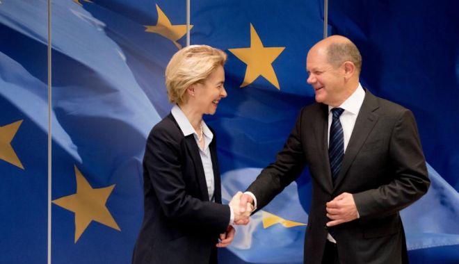 Cancelarul german şi preşedinta Comisiei Europene cer un 