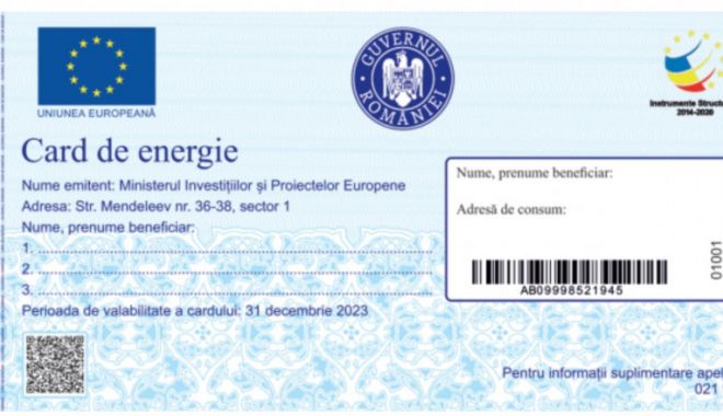 Se schimbă cardurile de energie. Ordinul a fost publicat în Monitorul Oficial