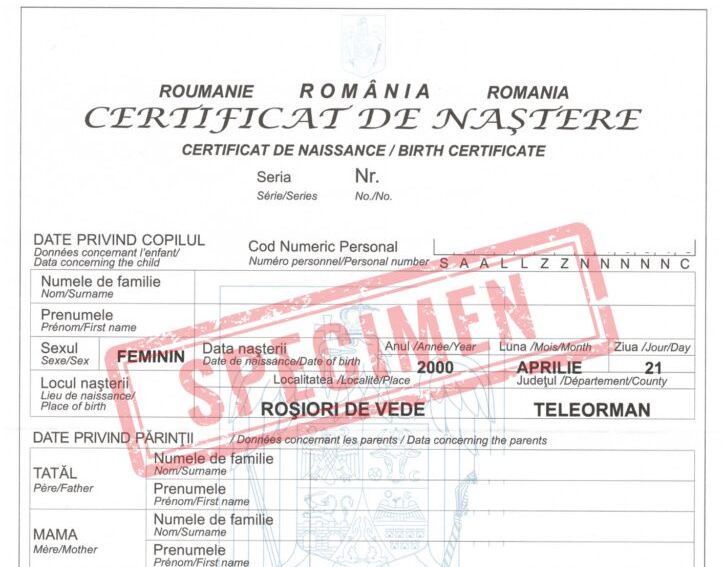 Haos la Starea Civilă. Ordonanța de Urgență a blocat eliberarea certificatelor de naștere și de deces - certificatnasterespeciment-1759916312.jpg