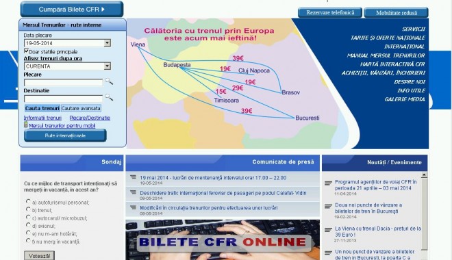 CFR. Lucrări de mentenanță la Sistemul de Rezervare și Vânzare Online - cfrlucrarimenten-1400491792.jpg