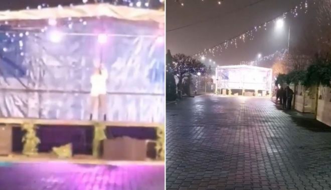 Concert fără spectatori la un târg de Crăciun: 