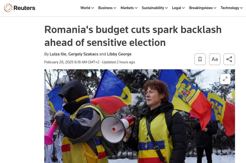 Reuters: Derapajele fiscale, creşterea slabă şi „şocurile politice” prezintă riscuri pentru ratingul României - comentariureuters-1740744185.jpg