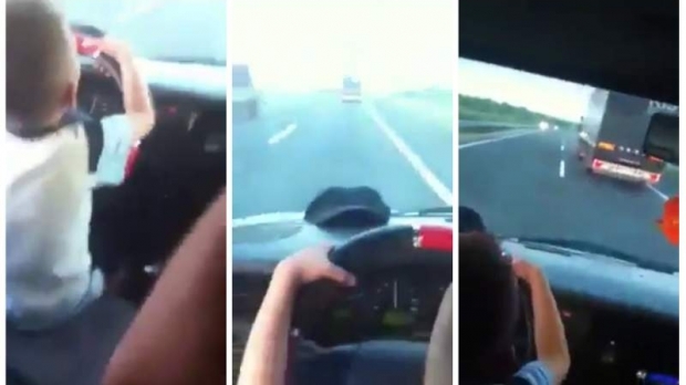 VIDEO incredibil! Un copil la volan, pe autostradă în România. E singur pe scaun și intră în depășire - copillavolan08607200-1531899299.jpg